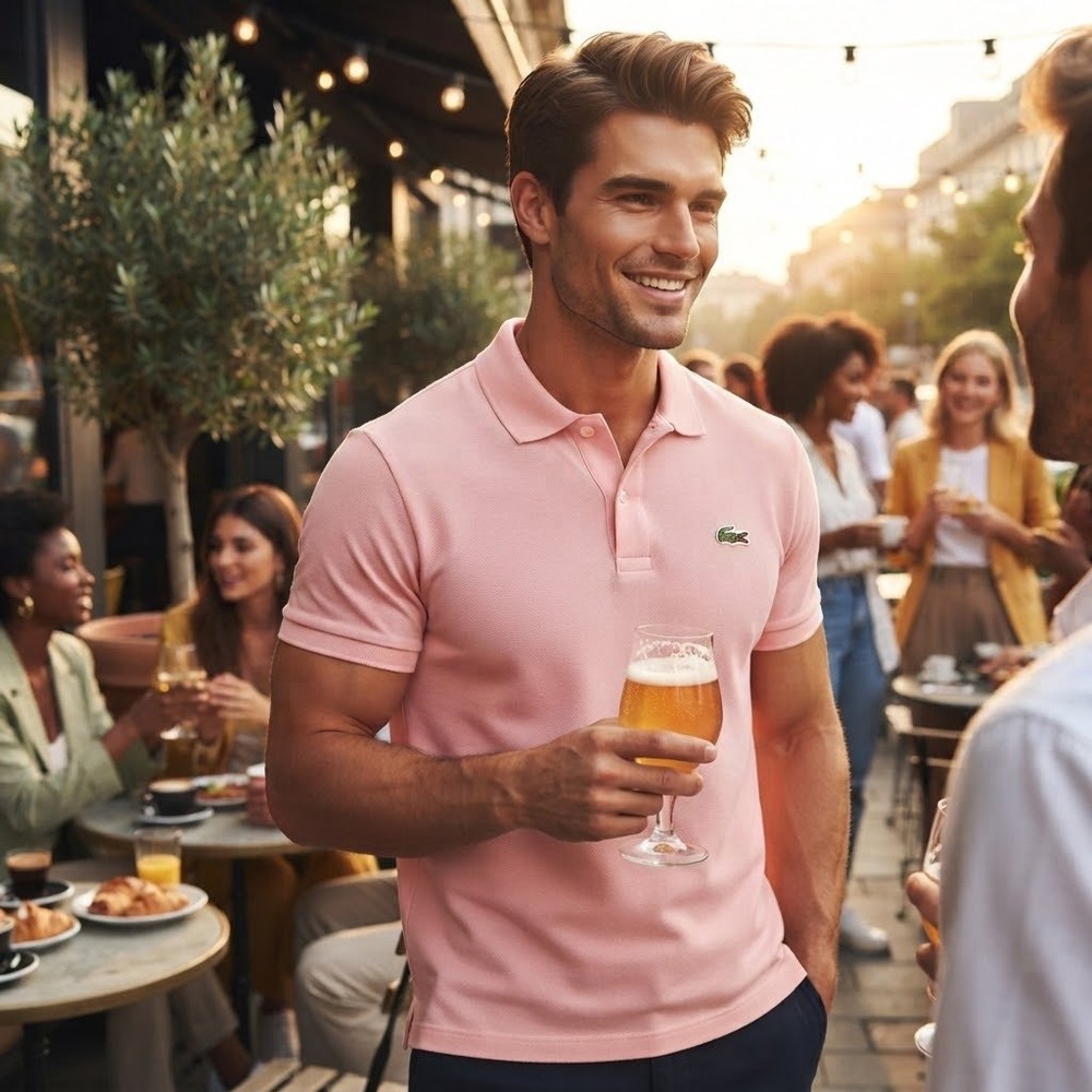 Lacoste Classic Fit Pink Cotton Pique Polo Shirt Mens Large FR 5
